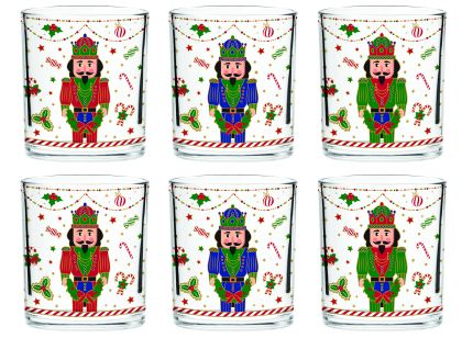 Set of 6 glasses 250 ml in color box - NUTCRACKER TWIST