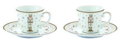 Set 2 porcelain coffee cups & saucers 80 ml in color box ROYAL  NUTCRACKER