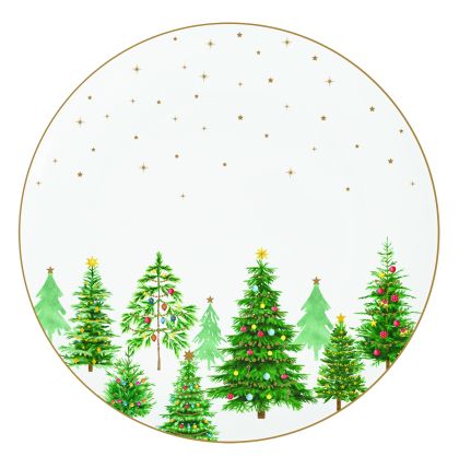 New Bone China coup shape dinner plate Ø 27 cm  FESTIVE TREES