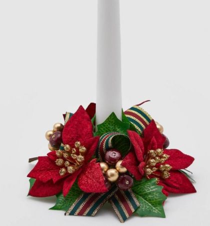 CHRISTMAS STAR WREATH W/ RIBBON D14