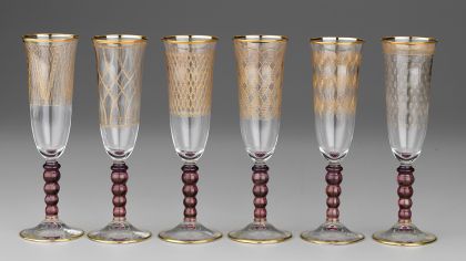 FLUTE COLORED GOBLET