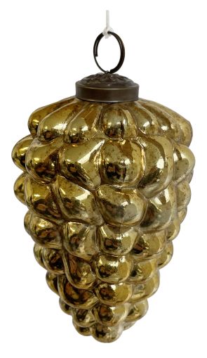 Glass grapes rustic gold 