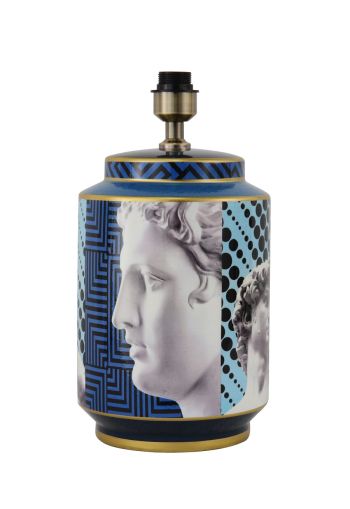 LAMP 'FIRENZE' WHITE/BLUE/BLACK CERAMIC 