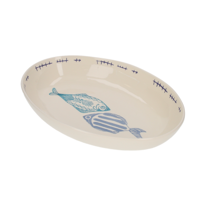 INSALATIERA OVAL IN CERAMICA PESCI