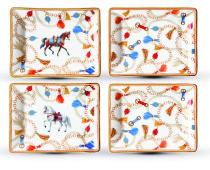 Set 4 porc.pocket emptier Ø 10 cm in gift box