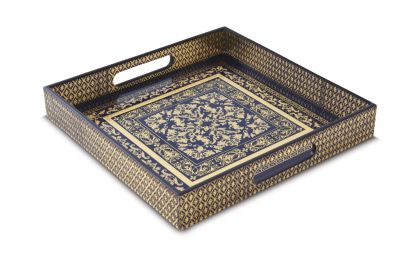 Square MDF tray 30x30x4,5 cm in c.b. BAROQUE