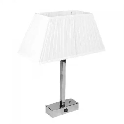 Table Lamp Scarlet  silver with white shade