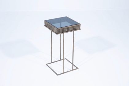 GUBBIO, side table, metal and glass