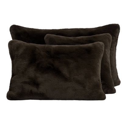 CHAMONIX FAUX FUR CUSHION BRUN 16X24 INCHES 40X60 СМ