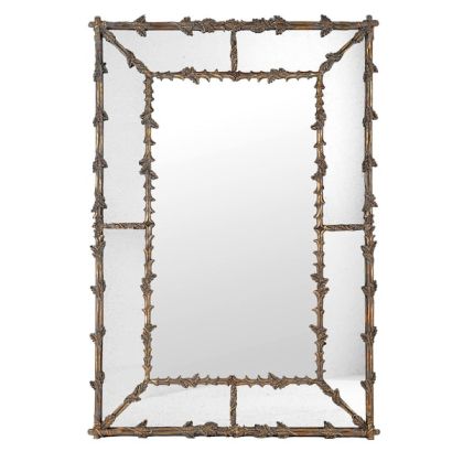 Позлатено огледало с големи дъбови листа