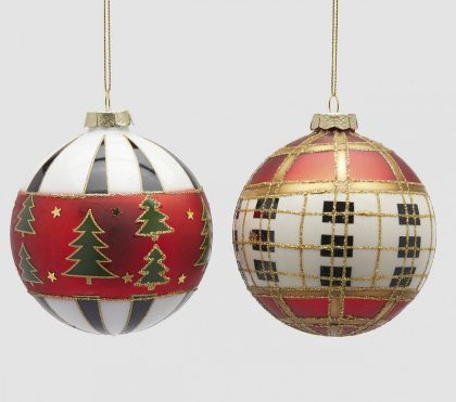 КОЛЕДЕН ОРНАМЕНТ СТЪКЛЕНА  ТОПКА 