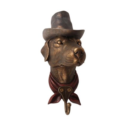 Dog Wall Hook 22,5 cm - Gold - Resin