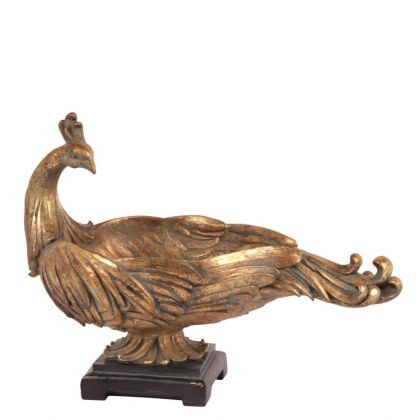 Peacock bowl resin 45 cm