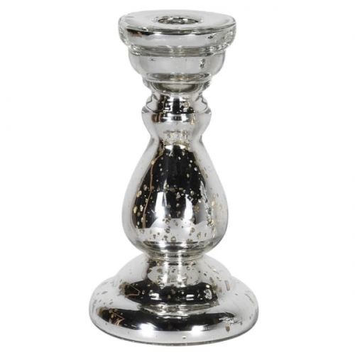 Small Shiny Silver Candleholder