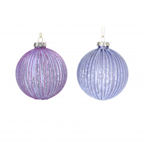 СТЪКЛЕНА ДЕКОРАЦИЯ - ЛЮЛЯКОВА ТОПКА ОРЕБРЕНА С БЛЯСЪК