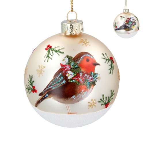 КОЛЕДНА ДЕКОРАЦИЯ - ЗЛАТНА ТОПКА ЧЕРВЕНОШИЙКА/СИНИГЕР