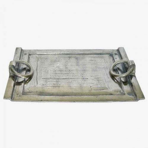 FLAT RECTANGULAR TRAY ARGOLLAS GR SILVER IRREGULAR