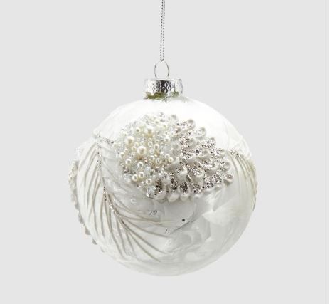 Glass ball with pearls