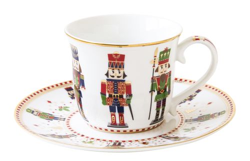 Porcelain cup & saucer 200 ml in color box NUTCRACKER