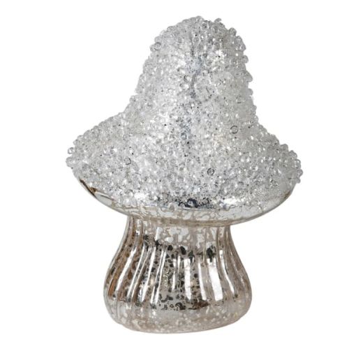 Small Glass and Beaded Golden Mushroom