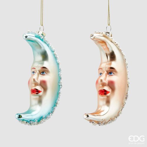 КОЛЕДНА СТЪКЛЕНА  ДЕКОРАЦИЯ ЛУНА