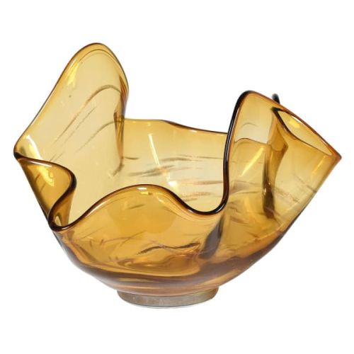 Brown Hand Made Glass Vase