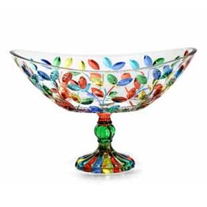 ОВАЛНА  КУПА/ФРУКТИЕРА - ДЪРВОТО НА ЖИВОТА  КРИСТАЛ МУРАНО 