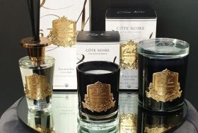 CRYSTAL GLASS LID 450G SOY BLEND CANDLE - COGNAC & TABACCO