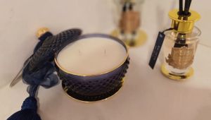 ROUND ART DECO CANDLE - NAVY - EAU DE VIE 