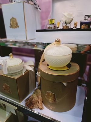 ROUND ART DECO CANDLE - CREAM - BLONDE VANILLA