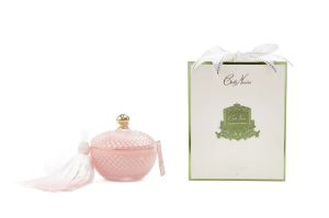 ROUND ART DECO CANDLE - PINK - PEONY BOUQUET