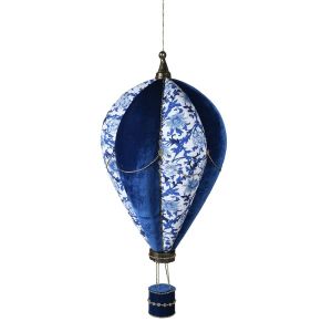 Dark Blue and White Hot Air Balloon