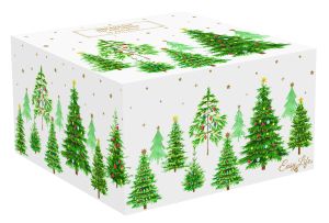 Porcelain breakfast cup & saucer 400 ml. in color box FESTIVE TREES