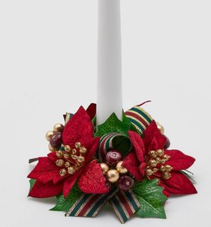 CHRISTMAS STAR WREATH W/ RIBBON D14