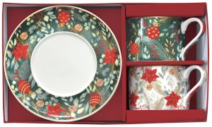 К-Т 2БР ЧАША+ЧИНИЯ ПОРЦЕЛАН - CHRISTMAS JOY