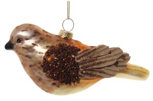 Glass ball with paper wings 14cm