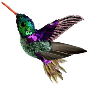Hummingbird purple, green 16cm