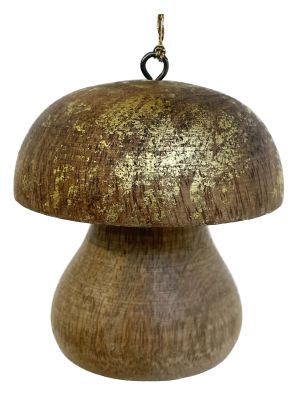 Wood mushroom gilded top 7,5cm