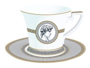 Porcelain breakfast cup & saucer in colour box