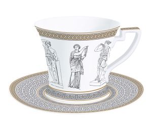 Porcelain breakfast cup & saucer in colour box