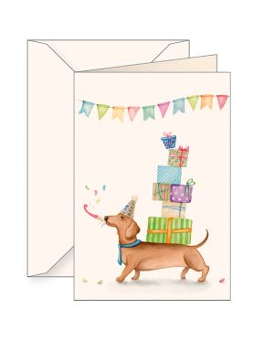 ПОЗДРАВИТЕЛНА КАРТИЧКА -  "BUSTA BASSOTTO PACCHETTI"