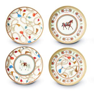 Set 4 porc.pocket emptier Ø 10 cm in gift box