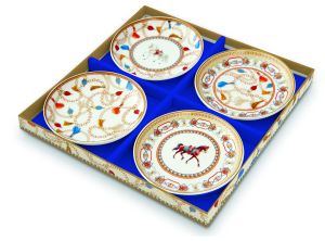 Set 4 porc.pocket emptier Ø 10 cm in gift box