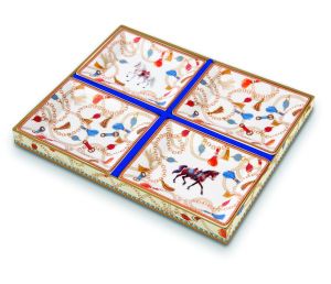 Set 4 porc.pocket emptier Ø 10 cm in gift box