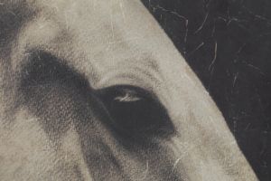 КАРТИНА КОНСКА ГЛАВА  АНТИЧЕН ЗАВЪРЕК -  HANDPAINTED 