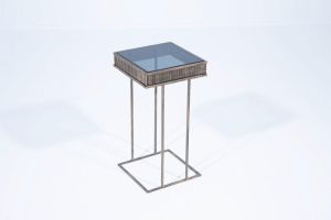 GUBBIO, side table, metal and glass