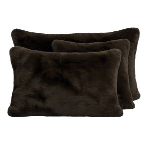 CHAMONIX FAUX FUR CUSHION BRUN 16X24 INCHES 40X60 СМ