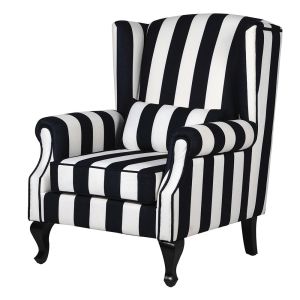 Black and White Stripe Armchair