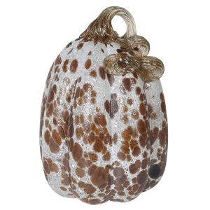 Brown Spotted Glass Pumpkn