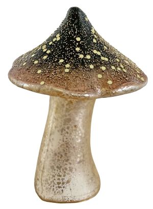 Glass mushroom standing brown gold mat 15cm